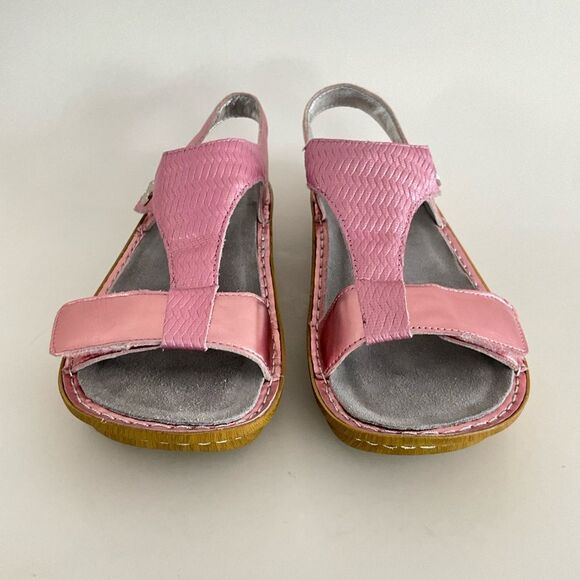 Alegria PG Lite Ken-844 Metallic Pink T-strap Sandals Comfortable Adjustable - Picture 4 of 13